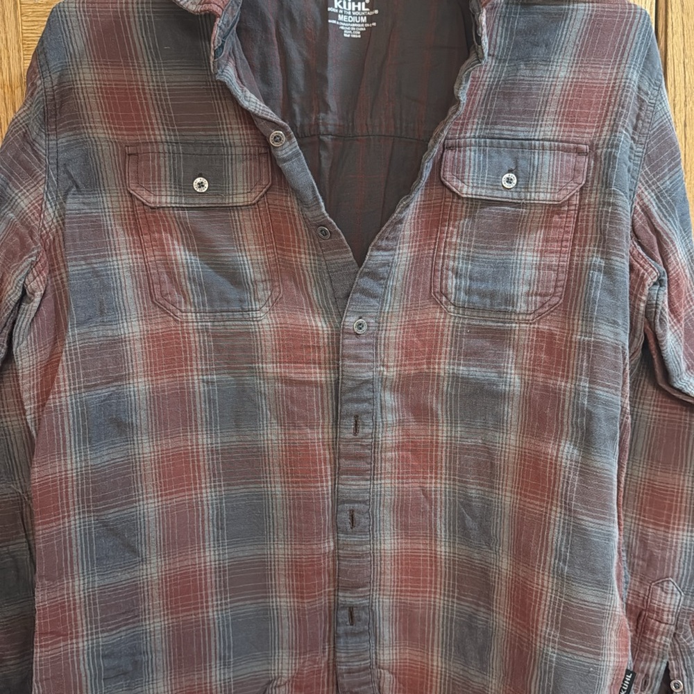 Kuhl Men's Casual Plaid Shirt - Red and Gray